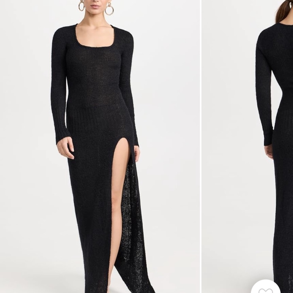 Jacquemus Elegant Black Knit Dress